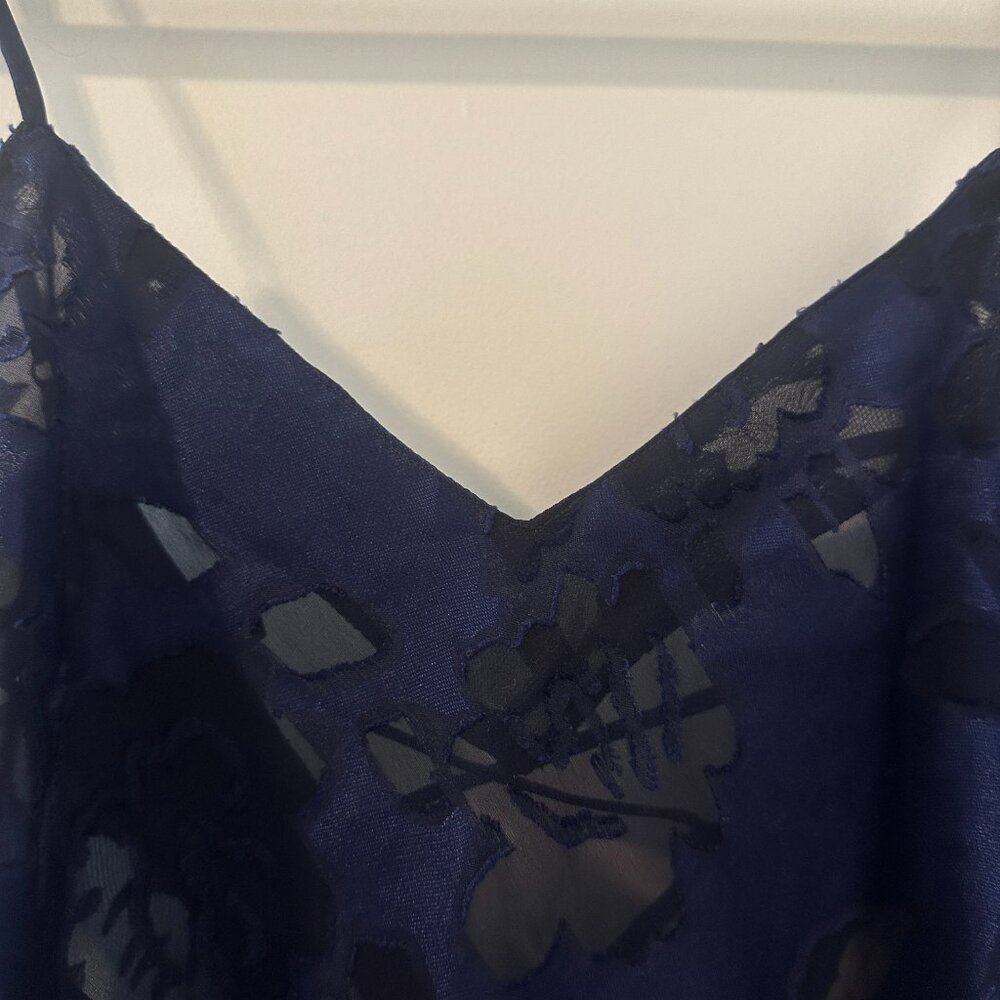 Vintage 90s Victoria's Secret Gold Label Blue Floral Slip Dress Women's Sz Small - Picture 4 of 16